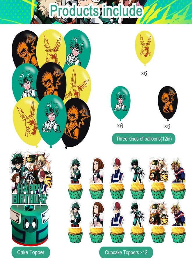 Karg Anime Birthday Party Decoration Princess Includes Cake Toppers, Cupcake Toppers, Balloons, Banner Party Supplies Decoration For Adults Boys Girls Teens - Image 3